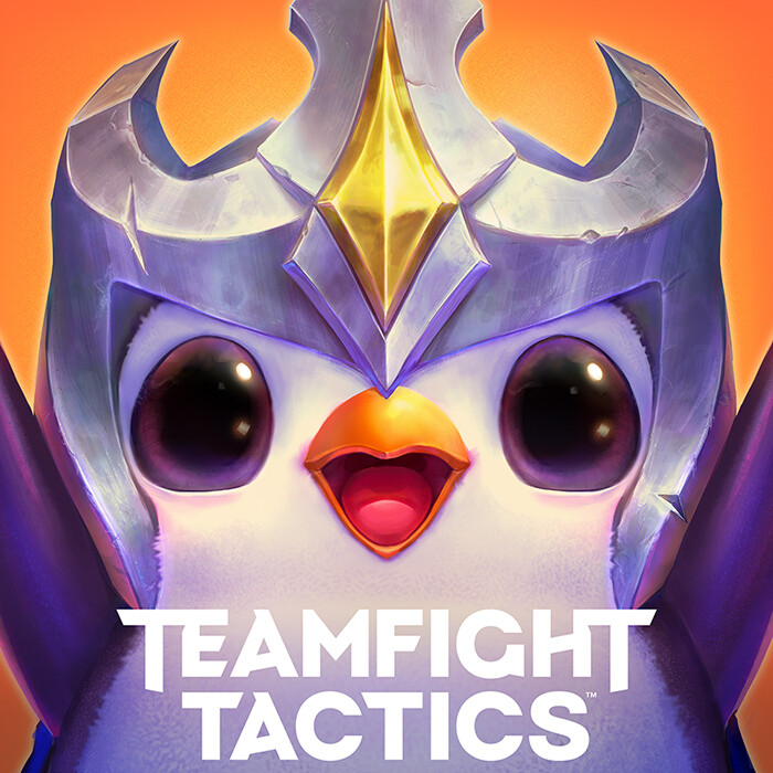 Teamfight Tactics app splash art featuring a crowned Poro